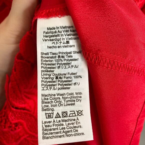 J. CREW Collection Luxe Lace Dress Party Red Size 2 Sheath Floral Rose - Picture 6 of 9